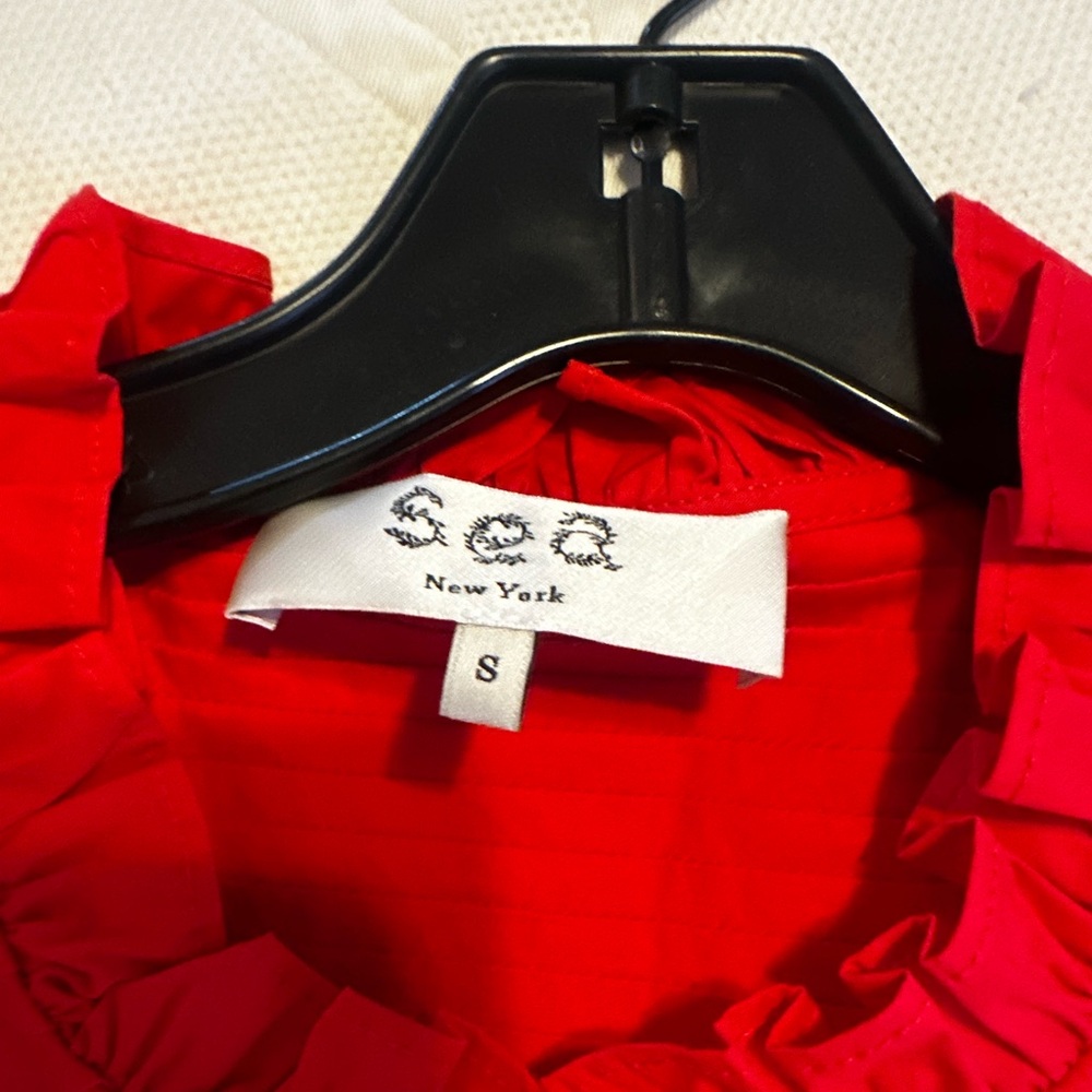 Sea New York Scarlet Ruffled Blouse